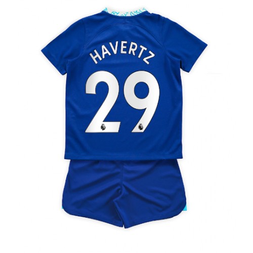 Fotbalové Dres Chelsea Kai Havertz #29 Dětské Domácí 2022-23 Krátký Rukáv (+ trenýrky)